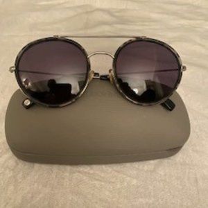 Grey Tortoise Shell Sunglasses with Dark Purple Lenses